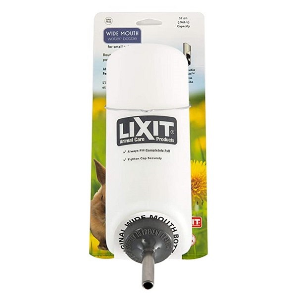 Lixit Small Animal Cage Wide Mouth Water Bottle - 32oz