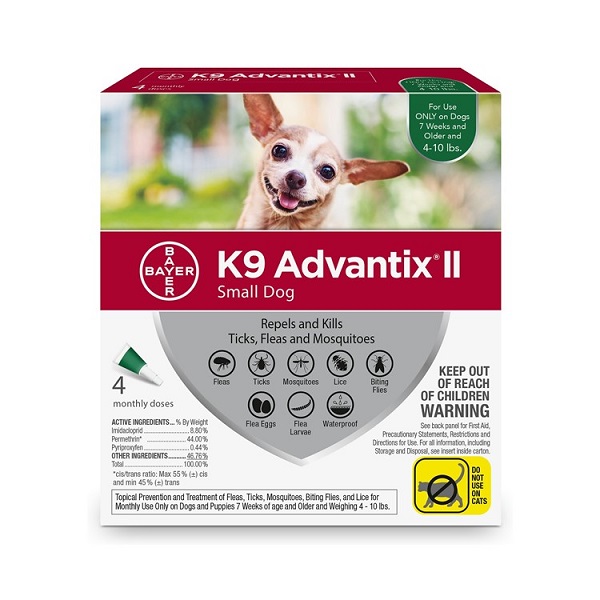 K9 Advantix II Flea & Tick Spot Treatment for Dogs (10lb & Under)