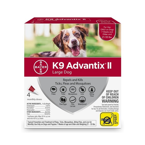 K9 Advantix II Flea & Tick Spot Treatment for Dogs (21-55lbs)