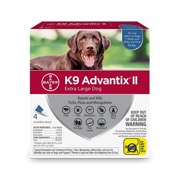 K9 Advantix II Flea & Tick Spot Treatment for Dogs (55lbs & Over)