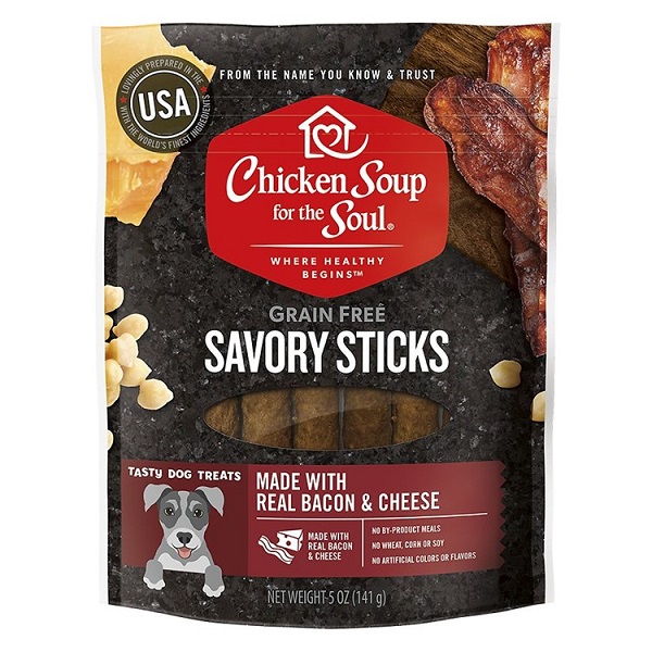 Chicken Soup for the Soul Savory Sticks Bacon & Cheese Grain-Free Dog Treats - 5oz