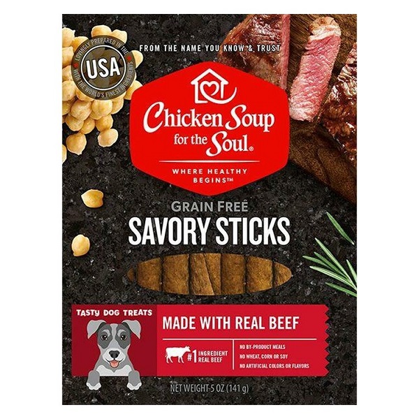 Chicken Soup for the Soul Savory Sticks Beef Grain-Free Dog Treats - 5oz