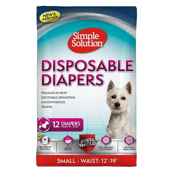 Simple Solution Disposable Female Dog Diapers - Small (12pk)