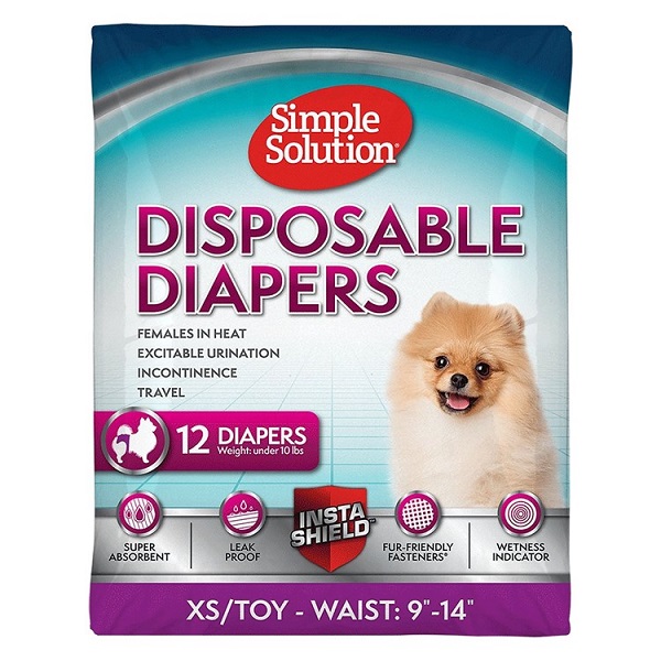 Simple Solution Disposable Female Dog Diapers - XS (12pk)