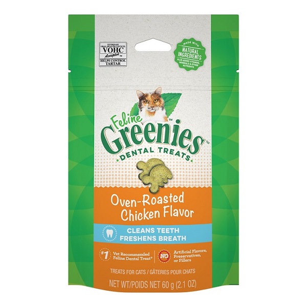 Greenies Feline Oven Roasted Chicken Flavor Adult Dental Cat Treats - 2.1oz