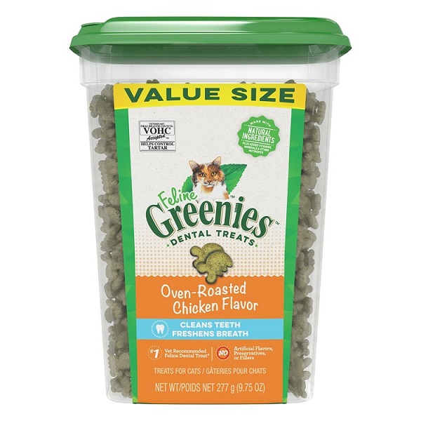 Greenies Feline Oven Roasted Chicken Flavor Adult Dental Cat Treats - 9.75oz