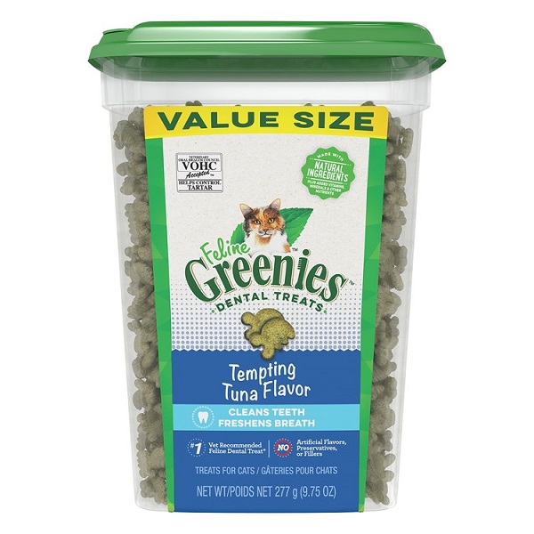 Greenies Feline Tempting Tuna Flavor Adult Dental Cat Treats - 9.75oz
