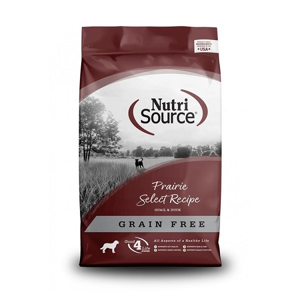 NutriSource Prairie Select Quail & Duck Grain Free Dog Food - 30lb