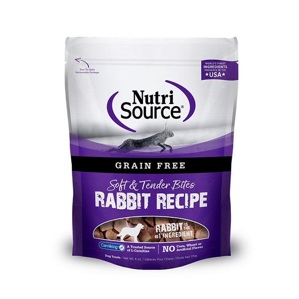 NutriSource Soft & Tender Rabbit Recipe Grain Free Dog Treats - 6oz