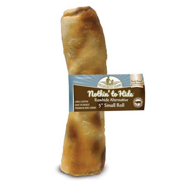 Nothin' To Hide Beef Flavor Rawhide Alternative Roll Dog Chew (Single) - Small (5")