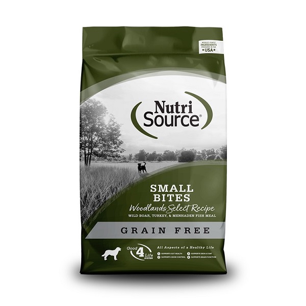 NutriSource Woodlands Select Boar, Turkey, and Fish Recipe Small Bites Grain Free Dog Food - 5lb