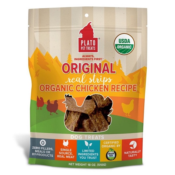 Plato Original Real Strips Chicken Recipe Dog Treats - 18oz
