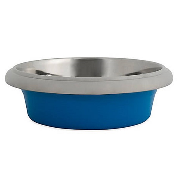 Petmate Easy Grip Stainless Steel Pet Bowl - Blue (12 Cup)
