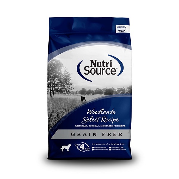 NutriSource Woodlands Select Boar, Turkey, and Fish Recipe Small Bites Grain Free Dog Food - 30lb