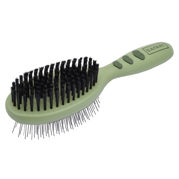 Safari Plastic Handle Pin & Bristle Combo Dog Brush