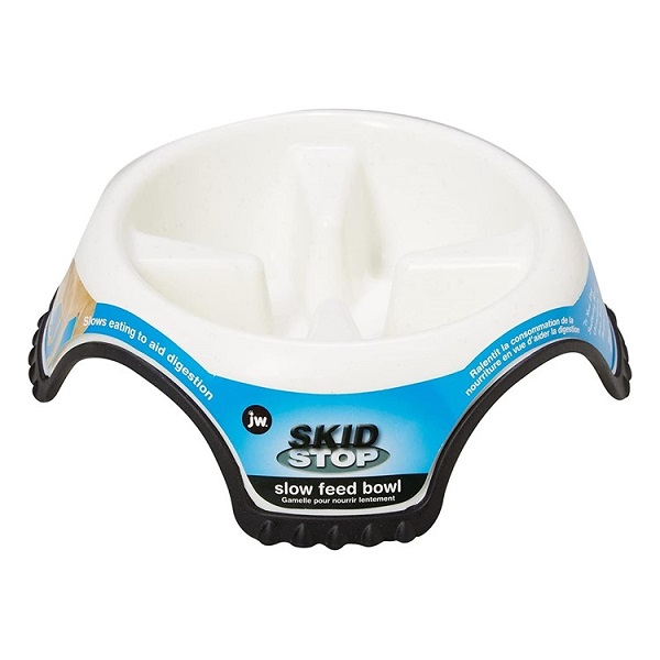 JW Pet Skid Stop Slow Feed Dog Bowl - Assorted (Large)