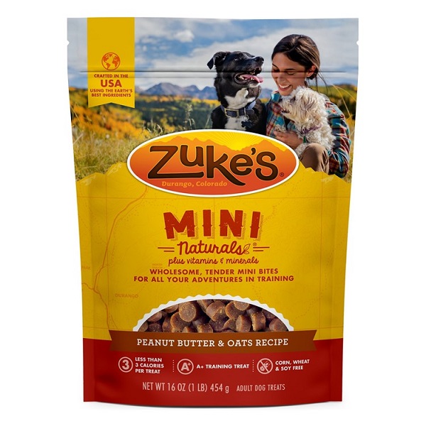 Zuke's Mini Naturals Peanut Butter & Oats Recipe Training Dog Treats - 1lb