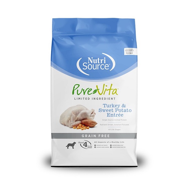 NutriSource Pure Vita Grain Free Turkey & Sweet Potato Entree Dog Food - 25lb
