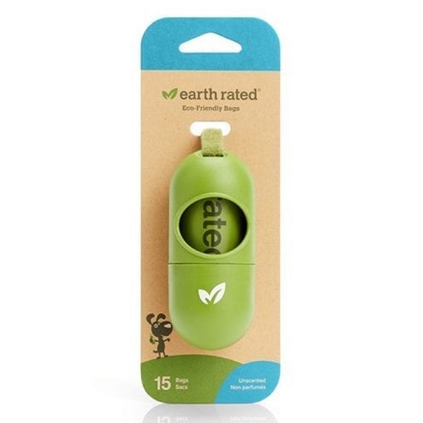 Earth Rated Leash Dispenser & Unscented Poop Bags - 15ct