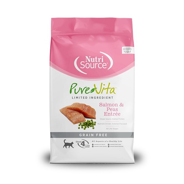 NutriSource Pure Vita Grain Free Salmon & Peas Entree Cat Food - 6.6lb
