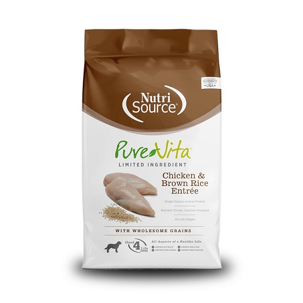 NutriSource Pure Vita Chicken & Brown Rice Entr&eacute;e Dog Food - 25lb