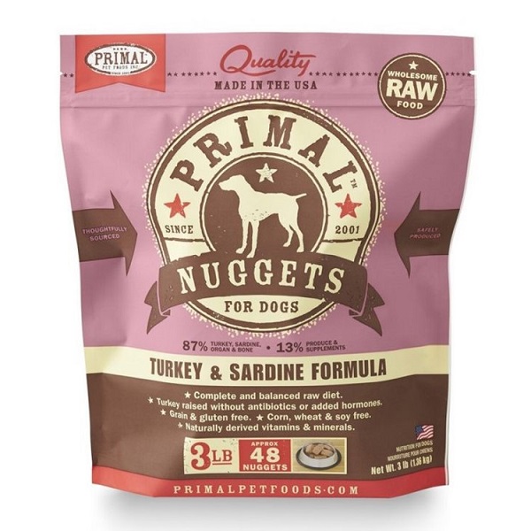 PRIMAL Nuggets Freeze-Dried Turkey & Sardine Formula Dog Food - 3lb