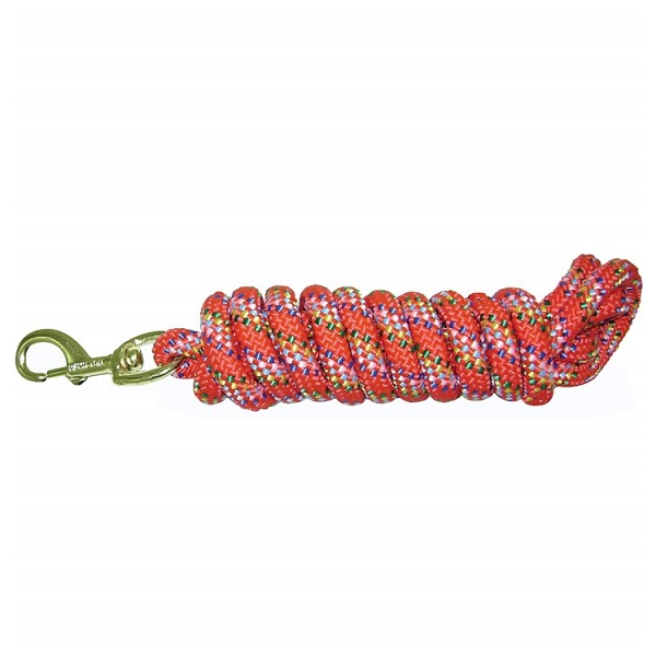 5/8" Poly Lead Rope w/Bolt Snap - Confetti Red (10')