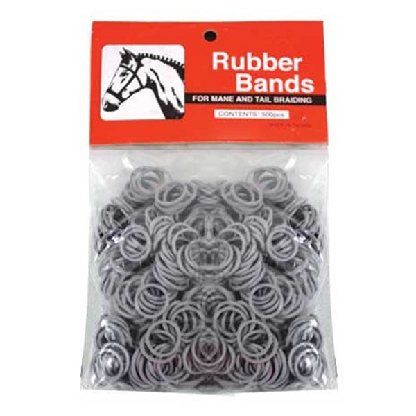 Partrade Braid Binder Rubber Bands - Grey (500ct)