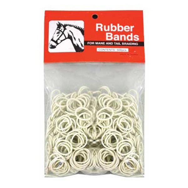 Partrade Braid Binder Rubber Bands - White (500ct)