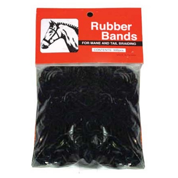 Partrade Braid Binder Rubber Bands - Black (500ct)