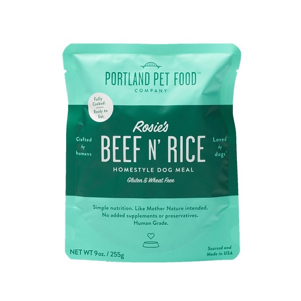 Portland Pet Food Rosie's Beef N' Rice Pouch Dog Meal - 9oz