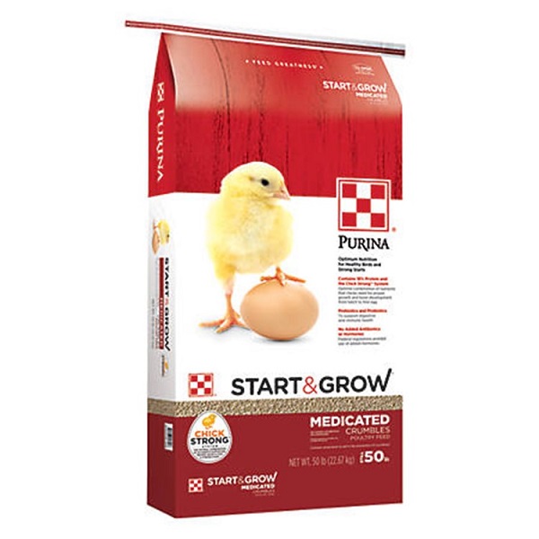 Purina Start & Grow Medicated Crumbles Poultry Feed - 50lb