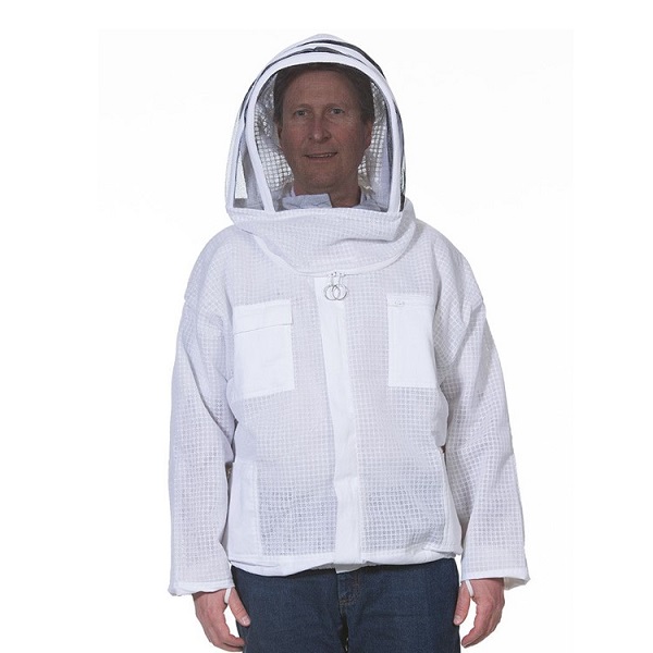 GloryBee Lightweight Bee Jacket w/Fencing Veil - Medium