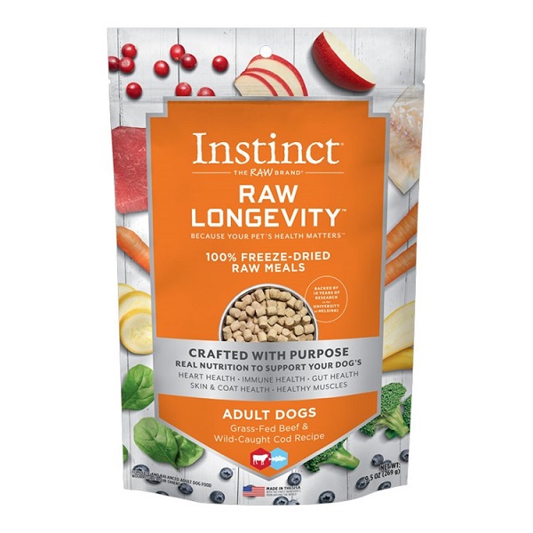 Instinct Raw Longevity Freeze Dried Dog Food - Beef & Cod (9.5oz)