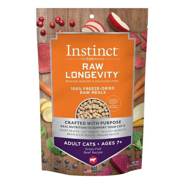 Instinct Raw Longevity Freeze Dried Senior Cat Food - Beef (9.5oz)