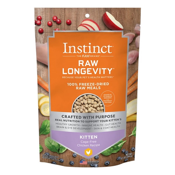 Instinct Raw Longevity Freeze Dried Kitten Food - Chicken (9.5oz)