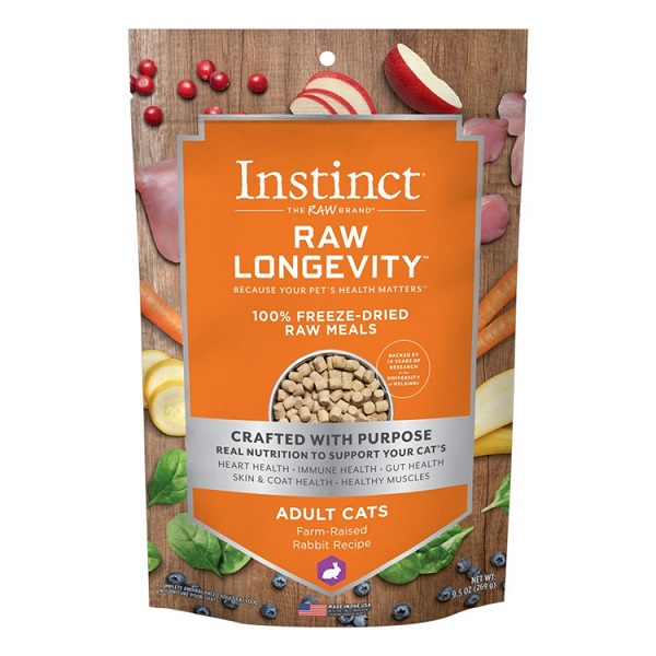 Instinct Raw Longevity Freeze Dried Cat Food - Rabbit (9.5oz)