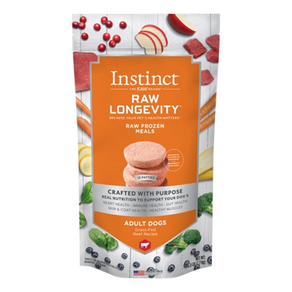 Instinct Raw Longevity Frozen Patties Grass-Fed Lamb Recipe 6lb