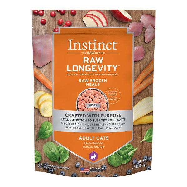 Instinct Raw Longevity Rabbit Bites Freeze Dried Cat Food - 2.5lb