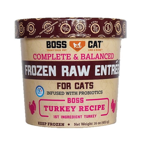 Boss Cat Frozen Raw Turkey Entrée Cat Food - 16oz