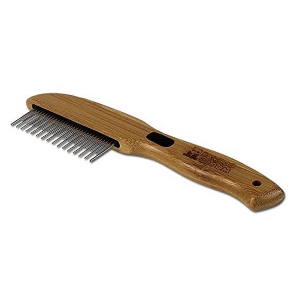 Alcott Bamboo Groom Comb w/31 Rotating Rounded Pins For Pets