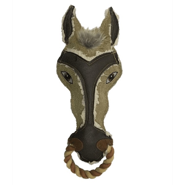 DOGLINE Nature Horse Animal Squeaky Dog Toy - 13"