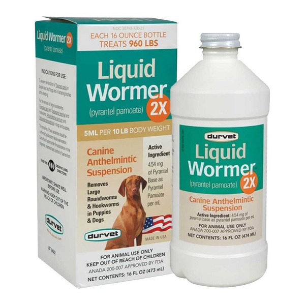 Durvet Liquid Wormer 2X Dog Dewormer - 16oz
