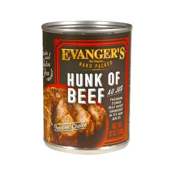 Evanger's Hand Packed Grain-Free Hunk of Beef Au Jus Wet Dog Food - 12oz