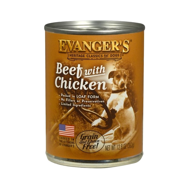 Evanger's Heritage Classics Grain-Free Beef With Chicken Dinner Wet Dog Food - 12.8oz