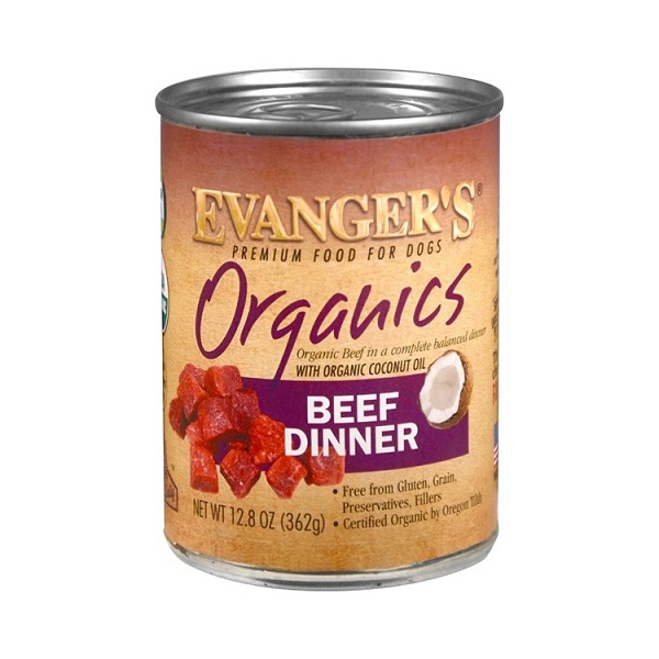 Evanger's Organics Grain-Free Beef Dinner Wet Dog Food - 12.8oz