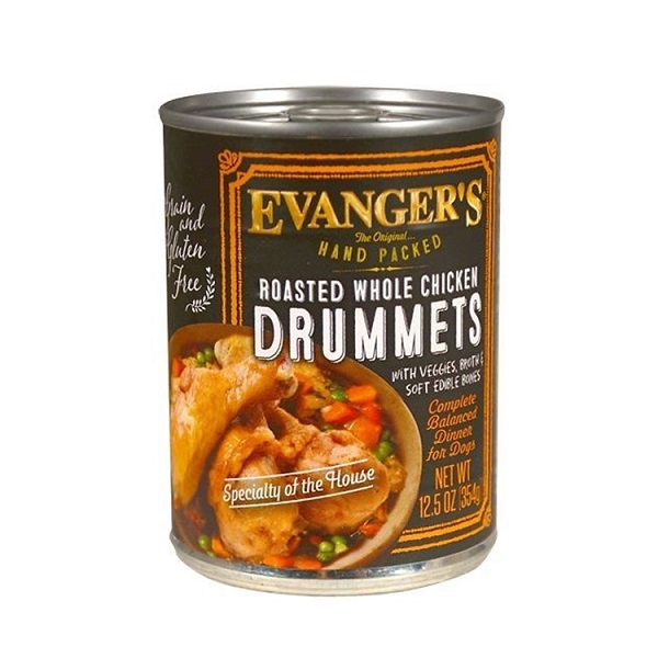 Evanger's Hand Packed Grain-Free Roasted Whole Chicken Drumetts Wet Dog Food - 12.5oz