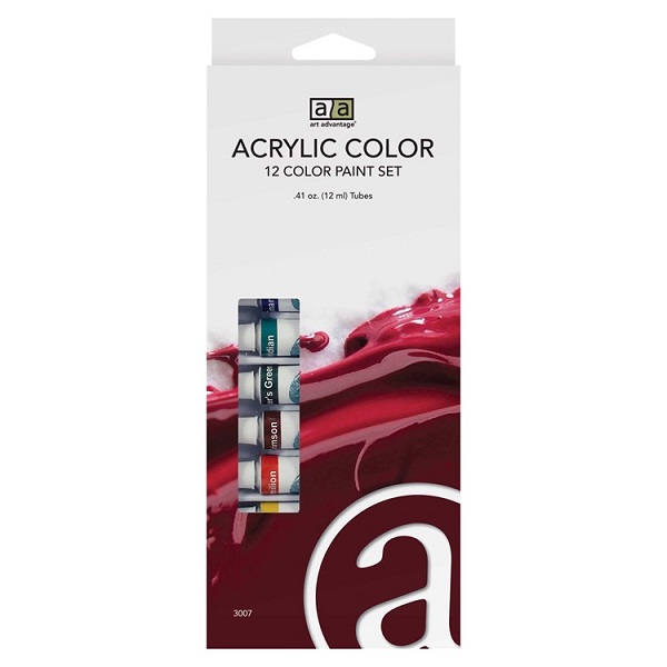 Art Advantage 12-Color Acrylic Paint Set (12ml)