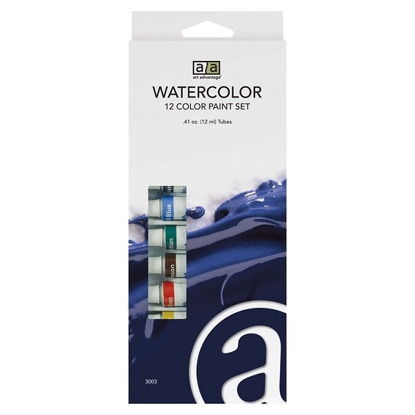 Art Advantage 12-Color Watercolor Paint Set (12ml)