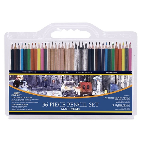 Pro Art 36-Piece Multi-Media Artist Pencil Set
